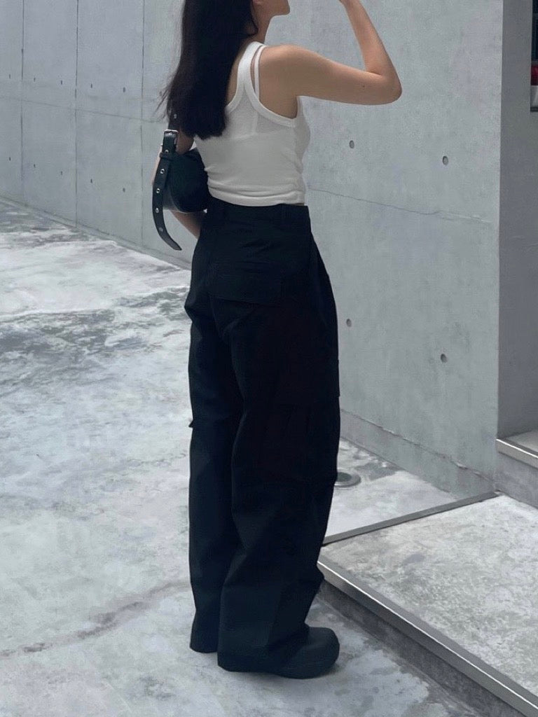 #87 Reese slippery pocket wide leg pants