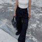 #87 Reese slippery pocket wide leg pants